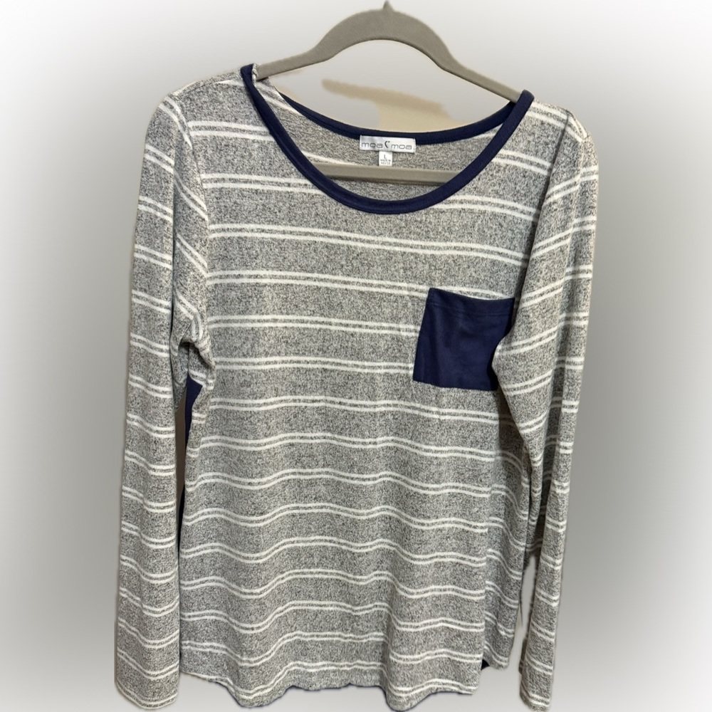 Moa & Moa Striped Long Sleeve Shirt Size Large